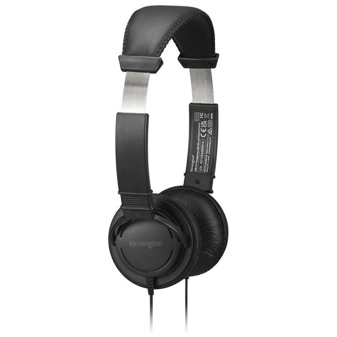 Kensington K33597WW Cuffie classiche con Jack da 3,5 mm con microfono e controllo del volume driver 40 mm archetto regolabile microfono con cancellazione del rumore colore Nero