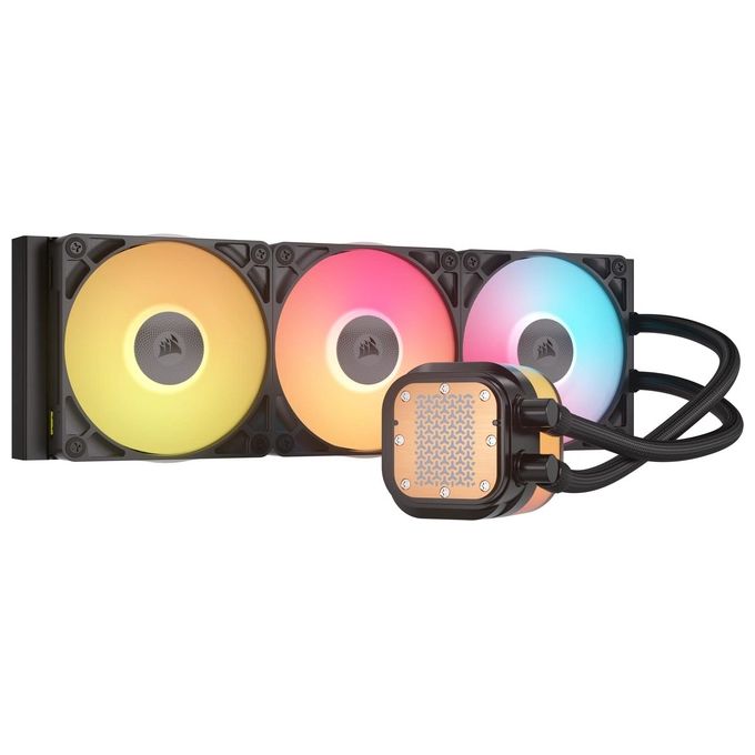 Corsair CW-9061023-WW iCUE LINK TITAN 360 RX LCD Raffreddatore d'aria 12 cm 3 ventole LED RGB LGA 1851 LGA 1700 AM4 AM5 colore Nero