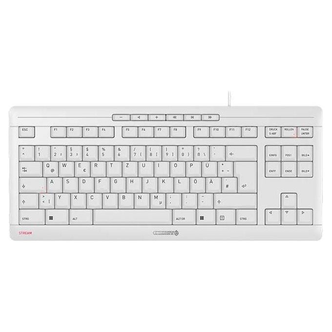 Cherry STREAM KEYBOARD TKL Tastiera Usb Qwertz Tedesco Bianco