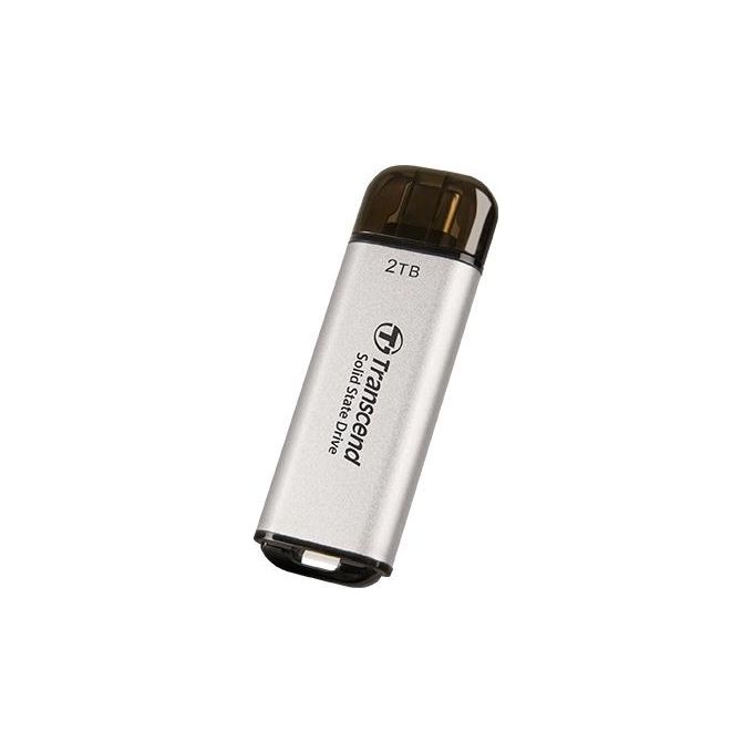 Transcend TS2TESD300S ESD300 SSD esterno portatile 2 TB USB 3.2 Gen 2 tipo-C velocita' fino a 1050 MB-s colore Argento