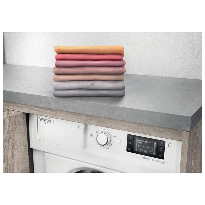 Whirlpool BI WMWG 71483E EU N Lavatrice da incasso Frontale 7 Kg 1400 rpm Classe D Motore Inverter FreshCare+ AquaStop (82x60x55 cm) colore Bianco