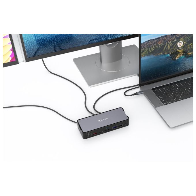Verbatim 32171 CDS-15 Docking Station Pro USB-C 15 Porte HDMI 8K DisplayPort 1.4 Power Delivery 100W colore Nero Grigio