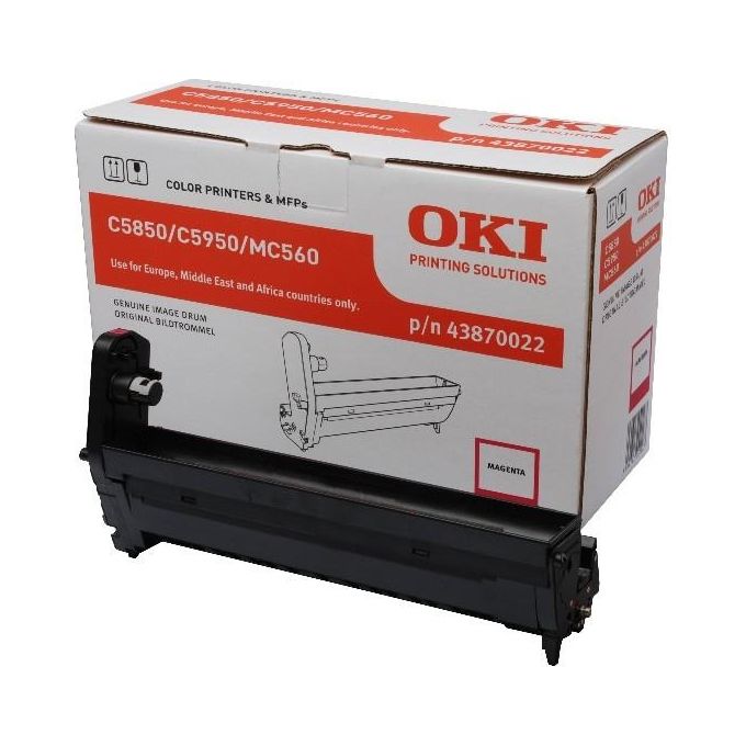 OKI 43870022 Tamburo di Stampa Originale per C5850 C5950 Produzione 20000 Pagine Tecnologia Laser colore Magenta