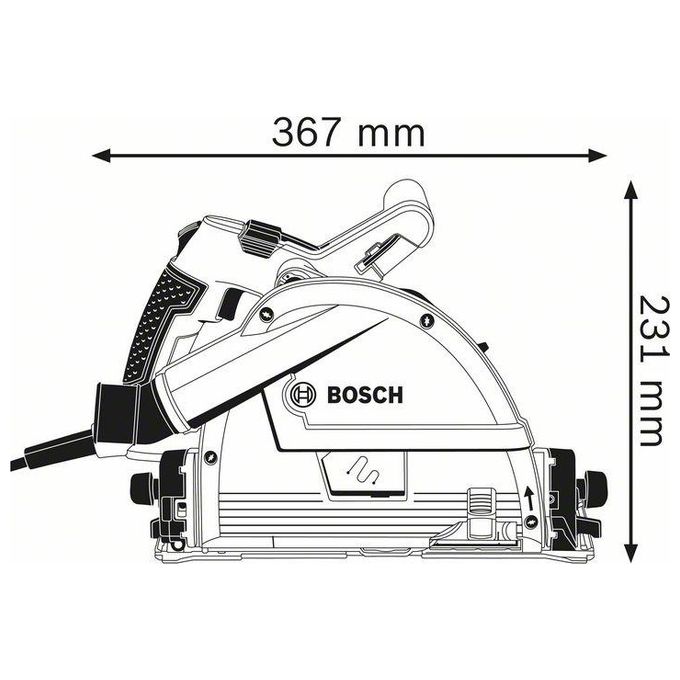 Bosch Professional 0601675001 GKT 55 GCE Sega a immersione 1400 W 165 mm velocita' regolabile con sistema aspirazione polvere colore Nero