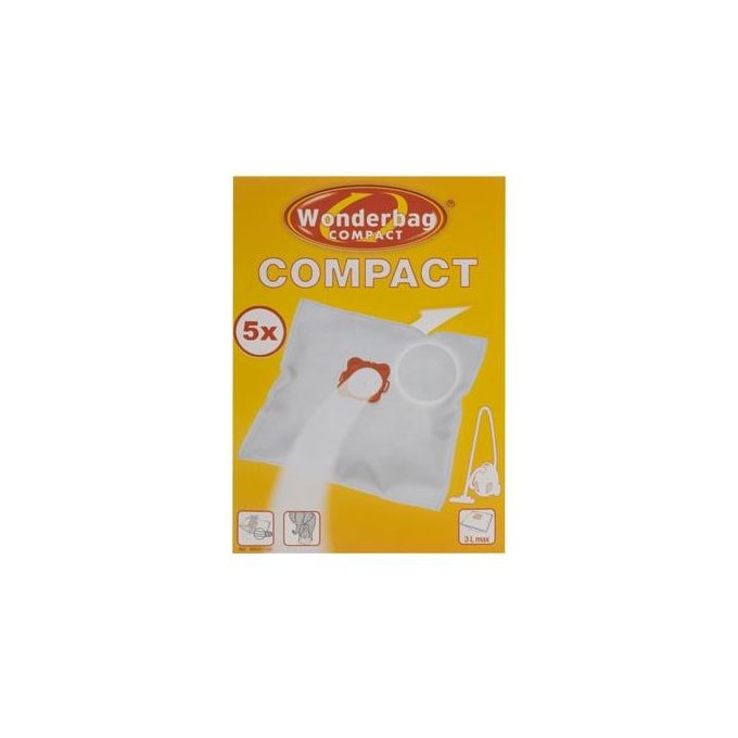 Rowenta WB305120 Wonderbag Compact Sacchetti per Aspirapolvere 5 pz Microfibra Universali 3 L colore Bianco