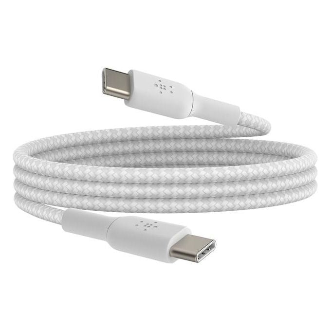 Belkin BoostCharge Cavo Intrecciato da USB-C a USB-C da 0.15 Metri Bianco
