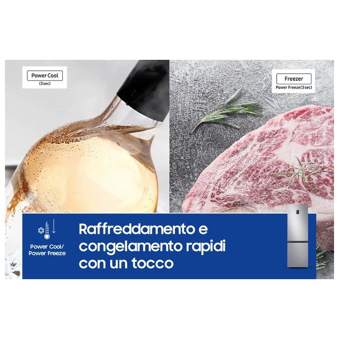 Samsung RB34C672DSA EcoFlex AI Frigorifero Combinato 344 L 185 cm Classe D 35 dB No Frost Wi-Fi colore Silver Inox