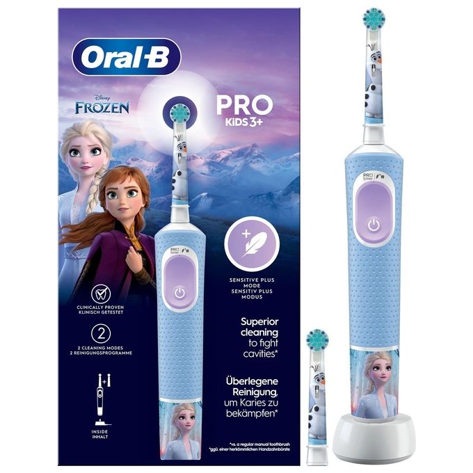 Oral-B 772645 Vitality Pro Kids Frozen Spazzolino elettrico colore Azzurro e Bianco
