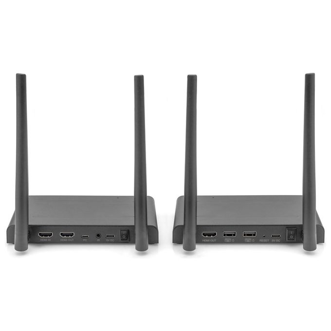 Digitus DS-55328 Extender KVM HDMI Wireless 4K 30Hz Splitter 1x4 150m UHD HDMI 2.0 HDCP 2.2 Plug and Play colore Nero