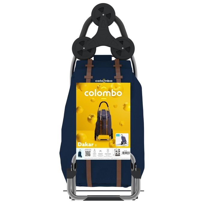 Colombo Carrello Portaspesa DAKAR in alluminio, sacca poliestere impermeabile,con sistema 6 ruote adatto a marciapiedi e scale portata 25kg, capacita' 40 Lt - Assortito