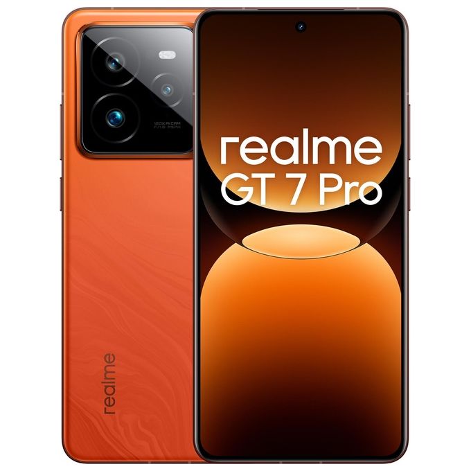 Realme 631002002708 GT7 PRO Smartphone 12 GB 512 GB 5G Android 15 Snapdragon 8 Elite 6500 mAh colore Mars Orange
