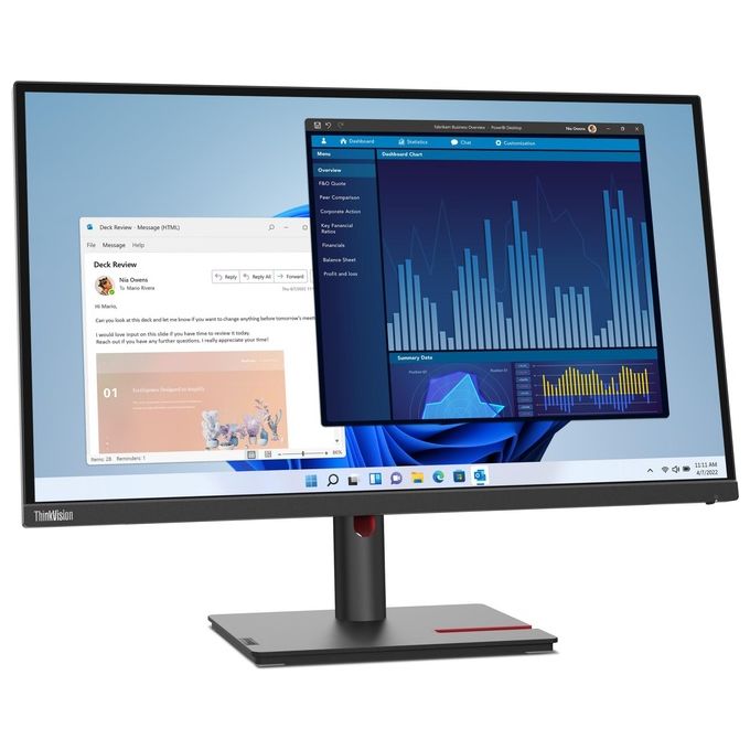 Lenovo 63A9GAT1EU ThinkVision T27p-30 Monitor PC 27'' 4K Ultra HD IPS 3840x2160 USB-C 90W Ethernet colore Nero