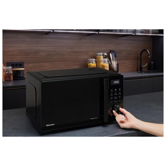 Hisense H20MOBSD1H Forno a Microonde Solo 20 L 700W 9 Programmi Rivestimento Ceramica colore Nero