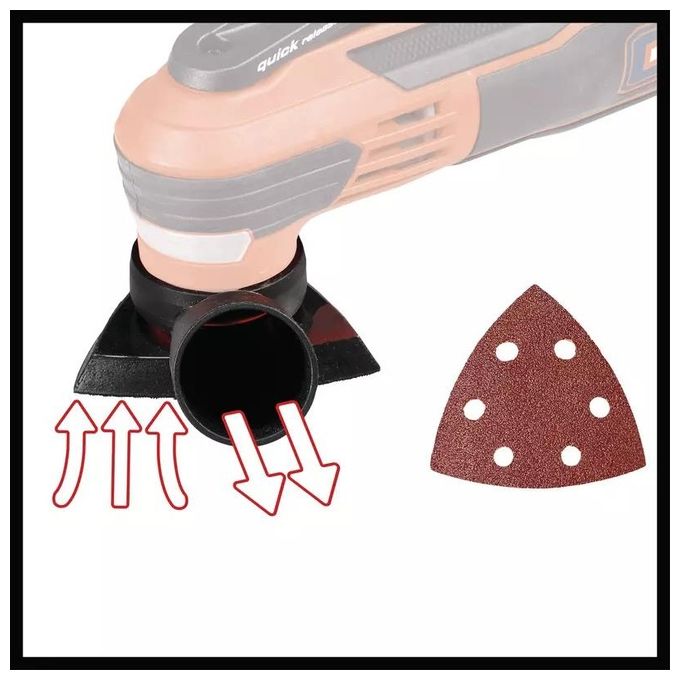 Einhell 4465155 TE-MG 350 EQ Utensile Multifunzione Oscillante 350 W 11000-20000 min^-1 con Accessori colore Nero Rosso