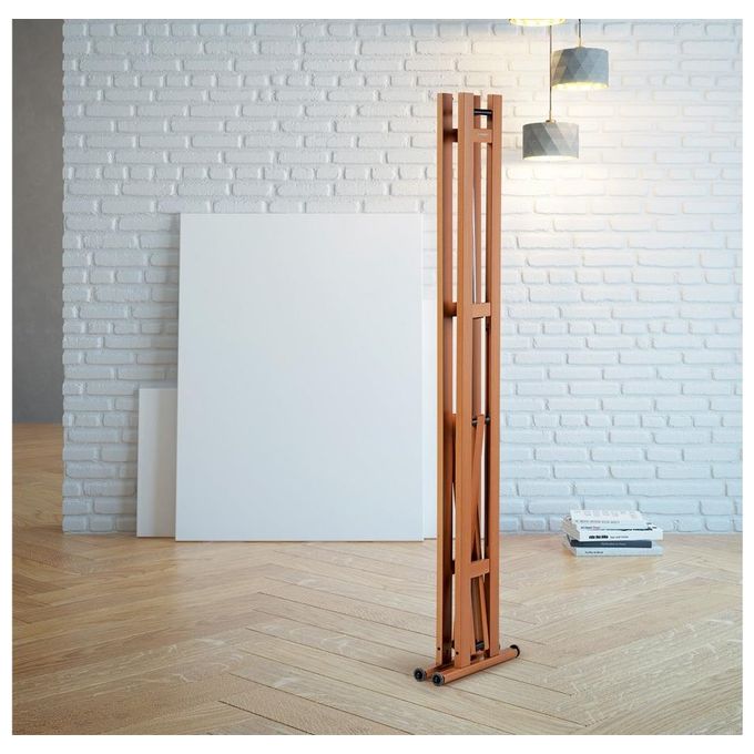 Foppapedretti 9900415303 Snake Appendiabiti Pieghevole in Legno di Faggio con 4 Ruote Barra 60 cm colore Naturale