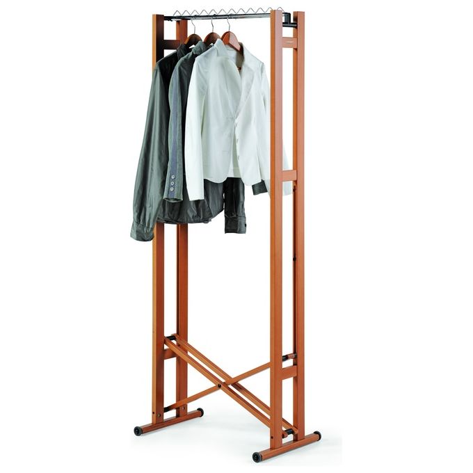 Foppapedretti 9900415303 Snake Appendiabiti Pieghevole in Legno di Faggio con 4 Ruote Barra 60 cm colore Naturale