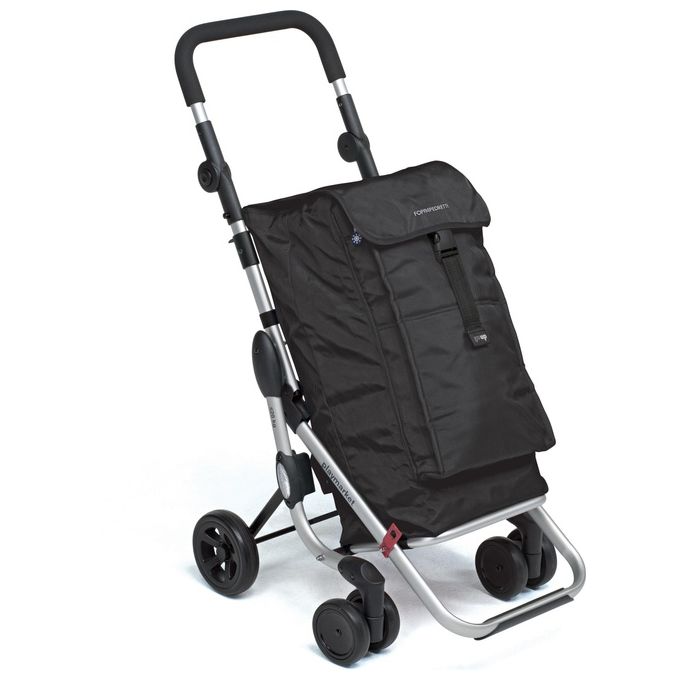 Foppapedretti Carrello Spesa Go Up Nero + Tasca Termica