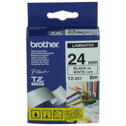 Brother Nastro 24mm Laminato Nero Bianco