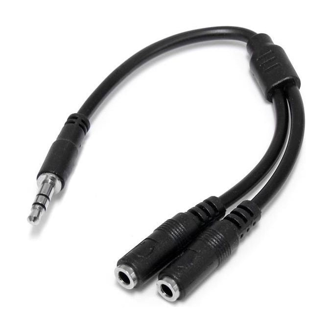 StarTech Cavo splitter stereo slim - Maschio 3,5 mm a 2 femmina 3,5 mm