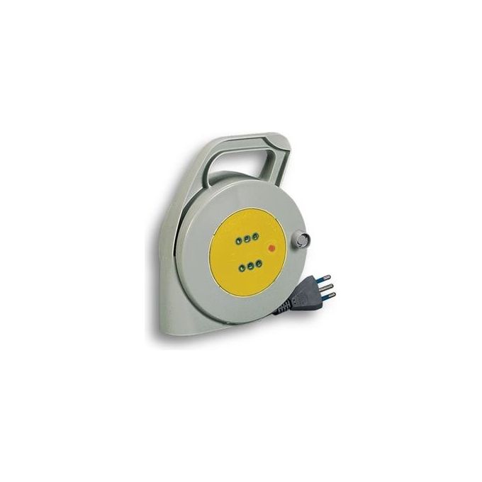 Fanton FME01203 PUMA Avvolgicavo 10 m 3x1 mm² con Spina S11 2 Prese P11 e Disgiuntore colore Grigio