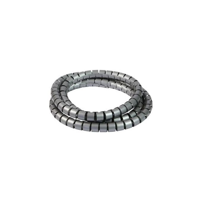 Fanton FME62996 Guaina Raccoglicavo Flessibile a Spirale 2 m con Utensile Inserimento Cavi Resistente UV colore Grigio