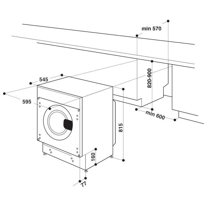 Hotpoint BI WMHG 71483 EU N Lavatrice Carica Frontale da Incasso Partenza Differata Classe energetica D (A+++) Capacita' di carico 7 Kg Centrifuga 1400 Giri-min Motore Inverter Woolmark Green