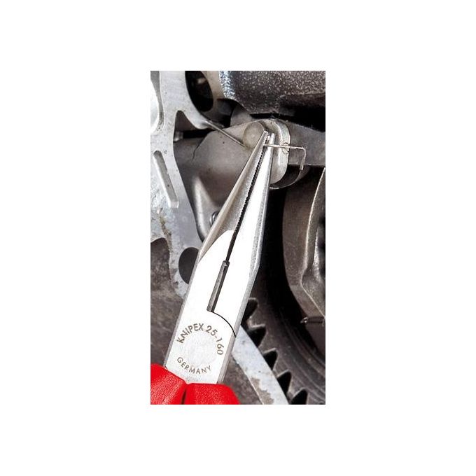 Knipex 25 02 160 Pinza per Meccanica Becchi Mezzotondi con Tronchese 160 mm acciaio al vanadio manici comfort colore Nero