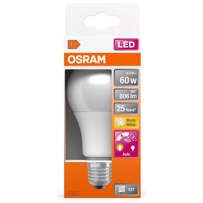 Osram Daylight Sensor Classic a Lampadina Led E27 Bianco Caldo 2700 K 5.50W