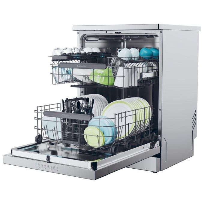Candy CF 4C6F0X Rapido Lavastoviglie Libera Installazione 14 coperti Classe C Wi-Fi Motore Inverter 46 dB (85x60x60 cm) colore Inox
