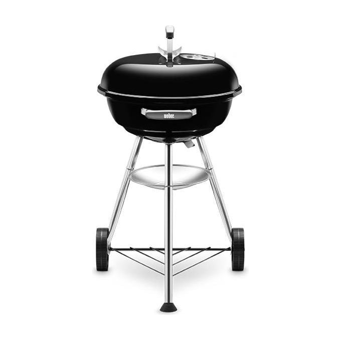 Weber 1221004 Compact Kettle Barbecue a Carbone 47 cm acciaio smaltato con ruote colore Nero