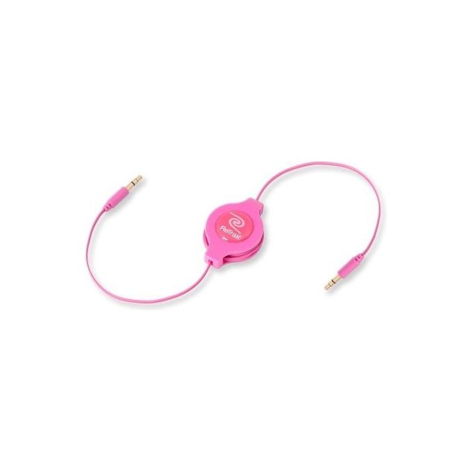 Retrak Cavo da 3,5mm a 3,5mm per Mp3 Retrattile Rosa