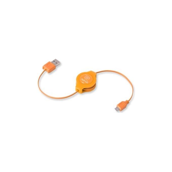 Retrak Cavo Usb 2.0 a Micro 5-pin Retrattile Arancio