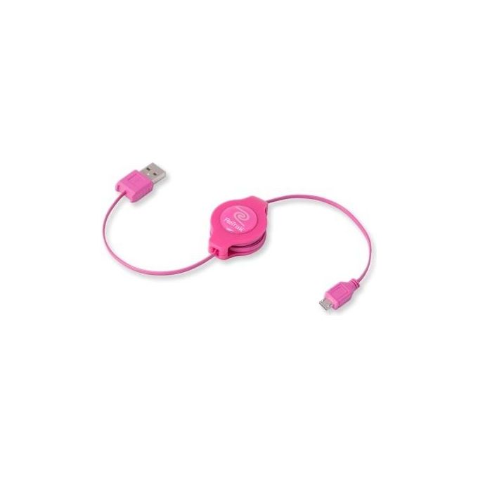 Retrak Cavo Usb 2.0 a Micro 5-pin Retrattile Rosa