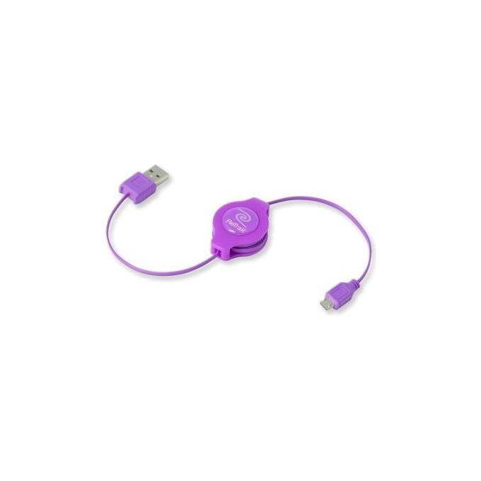 Retrak Cavo Usb 2.0 a Micro 5-pin Retrattile Porpora