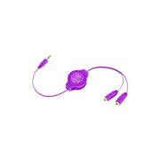 Retrak Cavo Splitter Rettrattile per 2 Auricolari  Porpora