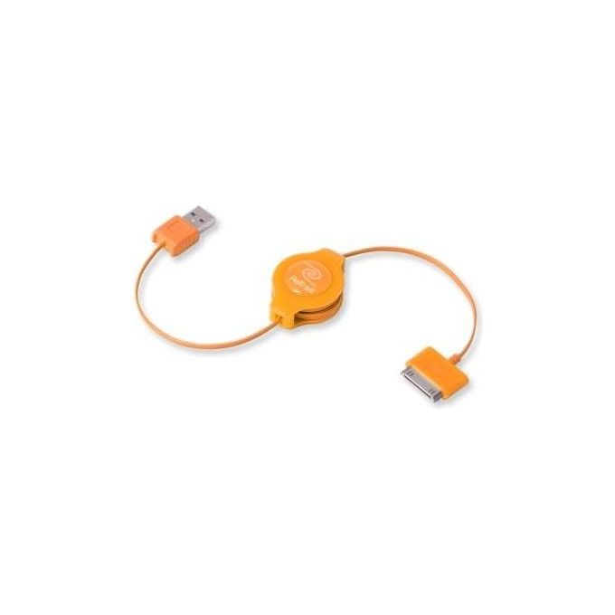 Retrak Cavo iPod e iPhone Retrattile Usb 2.0 Sync-charge Arancio