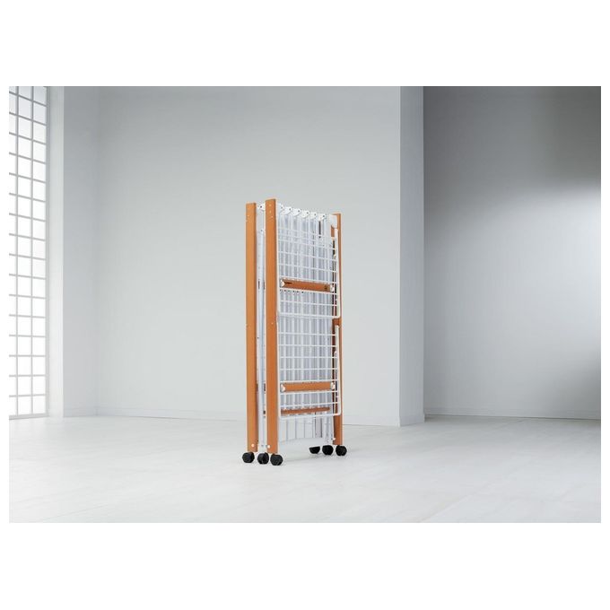 Foppapedretti 9900423606 Allungo Stendino Pieghevole 30m Faggio con Ruote colore Noce
