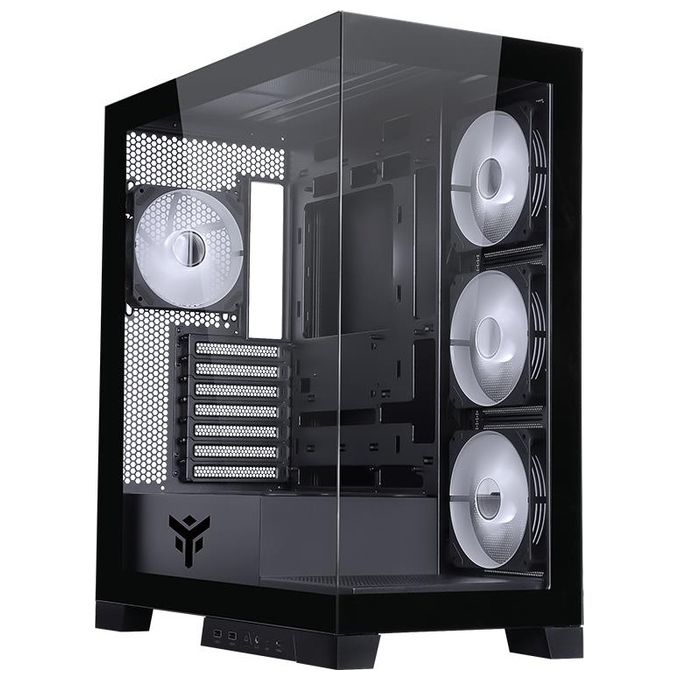 Itek ITGCASB45B SHOWBUI PC Case Tower Gaming ATX 4 Ventole ARGB 12cm 2xUSB3 Type-C Pannello Vetro Temperato colore Nero