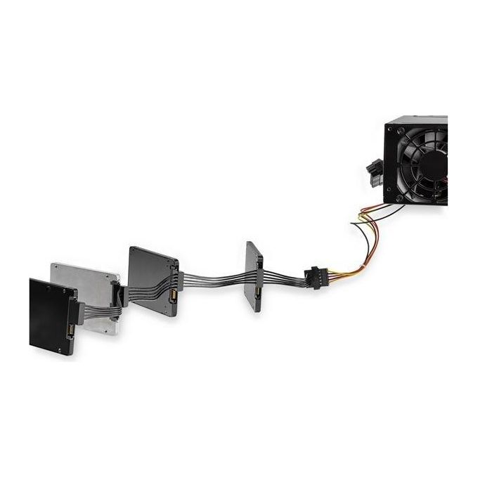 StarTech Adattatore cavo splitter di alimentazione SATA 4x
