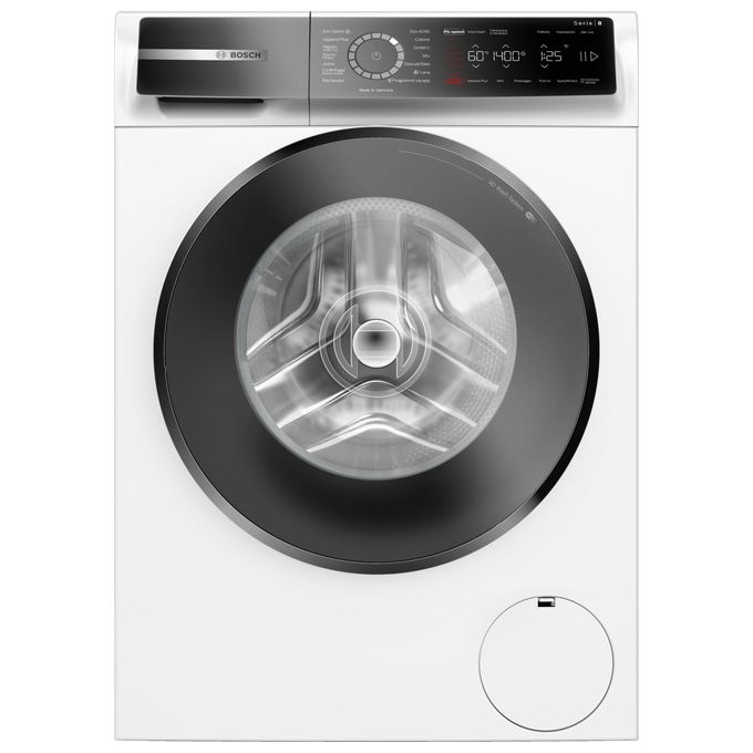 Bosch WGB24400IT Serie 8 - Lavatrice a carica frontale da libera installazione 9 kg, 1400 rpm, Classe A -20%, EcoSilence Drive, Iron Assist, Home Connect, (84,5x59,8x59,0 cm), Bianco.