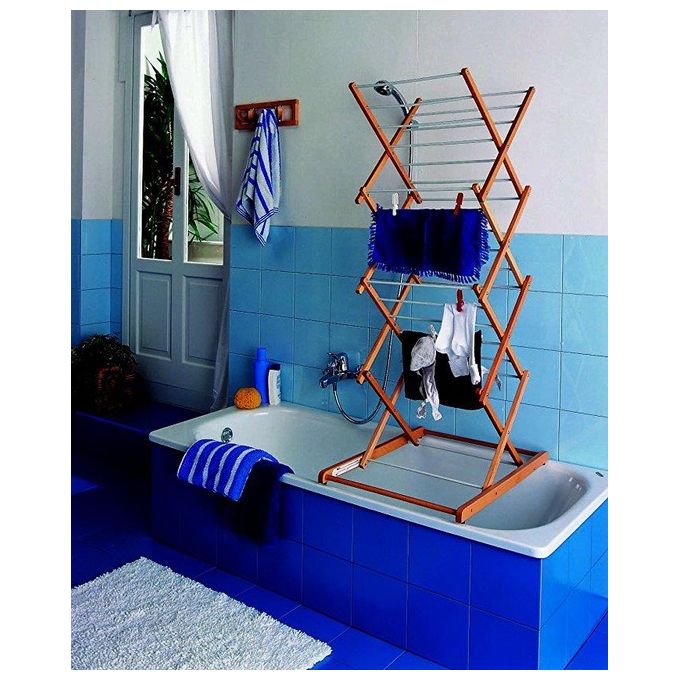 Foppapedretti Stendipiu Stendibiancheria da Pavimento in Noce per la Cura e Pulizia della Casa