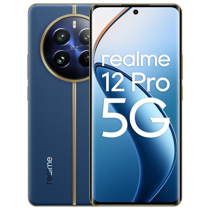 Realme 12 PRO Smartphone 5G Dual SIM 6.7'' OLED 120Hz Snapdragon 6 Gen 1 12GB 256GB Tripla Camera 50MP Batteria 5000mAh colore Blu Submariner