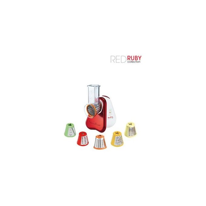 Moulinex DJ 756 G Fresh Express Plus Tritatutto Multifunzione 5 Funzioni 200W Bianco-Rosso
