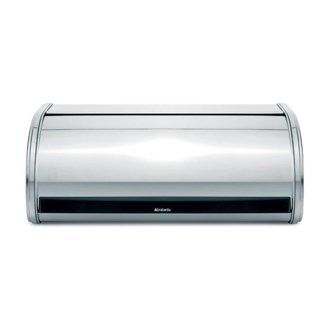 Brabantia 312601 Portapane Roll Top in Acciaio Inox con Apertura a Scomparsa e Superficie Superiore Piatto colore Brilliant Steel