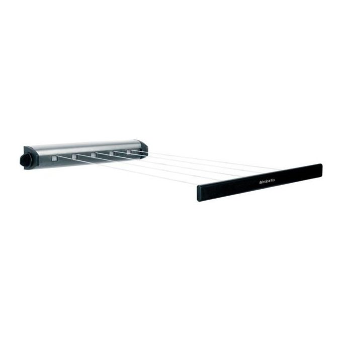 Brabantia 385766 Pull-Out Drying Lines Set Stendibiancheria Estraibile 22 metri Sistema di Bloccaggio Automatico colore Acciaio inox