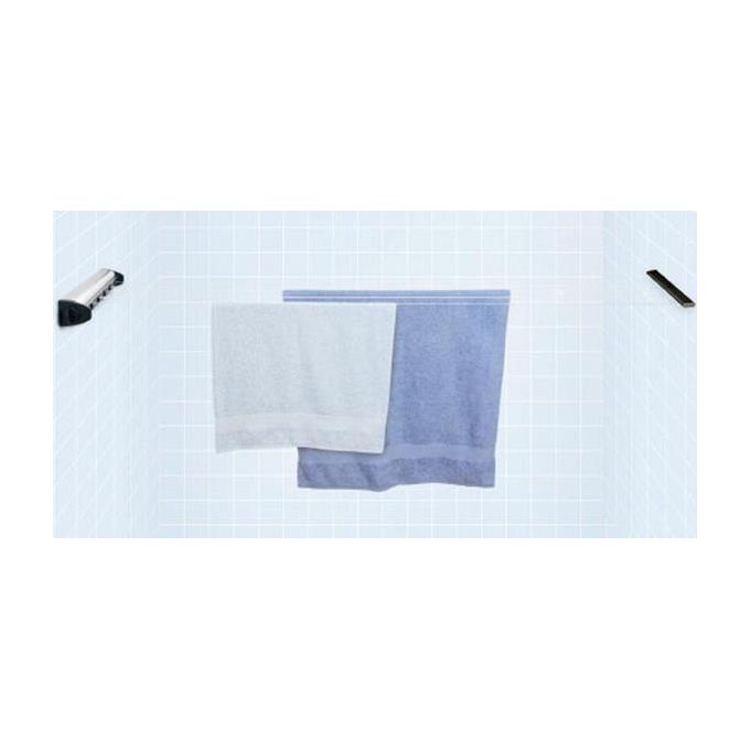 Brabantia 385766 Pull-Out Drying Lines Set Stendibiancheria Estraibile 22 metri Sistema di Bloccaggio Automatico colore Acciaio inox