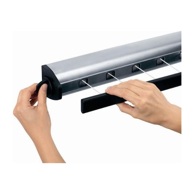 Brabantia 385766 Pull-Out Drying Lines Set Stendibiancheria Estraibile 22 metri Sistema di Bloccaggio Automatico colore Acciaio inox
