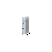DCG RA 2807 - Radiatore a olio 7 elementi, potenza regolabile, termostato integrato, funzionamento silenzioso, ruote per facile spostamento, colore Bianco