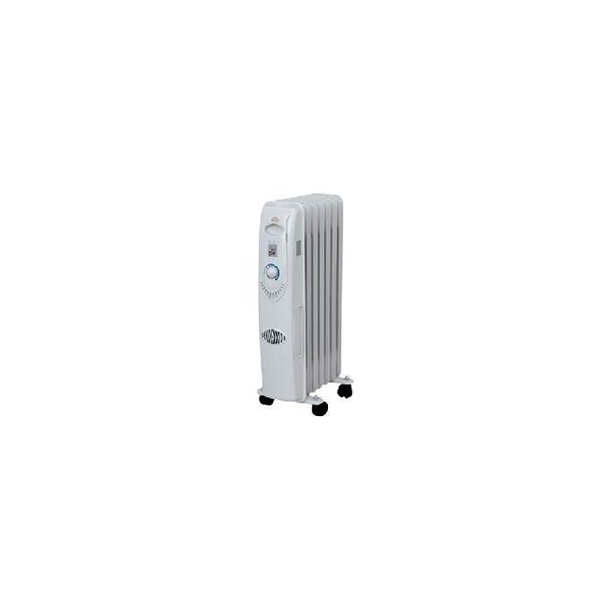 DCG RA 2807 - Radiatore a olio 7 elementi, potenza regolabile, termostato integrato, funzionamento silenzioso, ruote per facile spostamento, colore Bianco