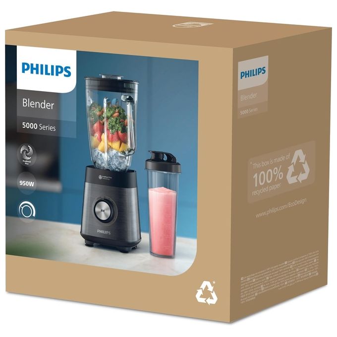 Philips HR304100 Serie 5000 Frullatore da tavolo 1200 W 2 L ProBlend Plus autopulizia colore Nero
